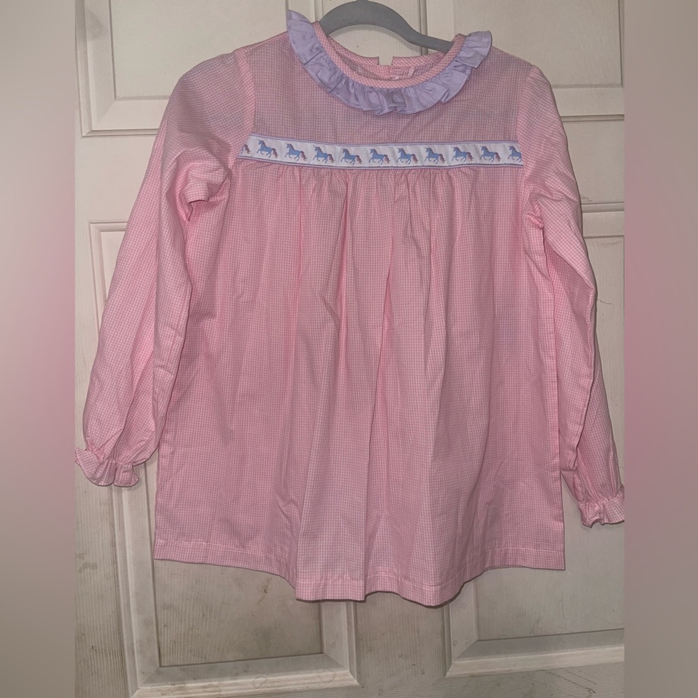 Mary & Grace Cottage Top With Cowgirl Horses Size 14